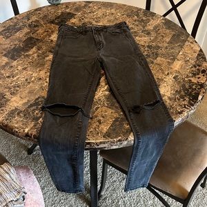 black jeans hole in knees